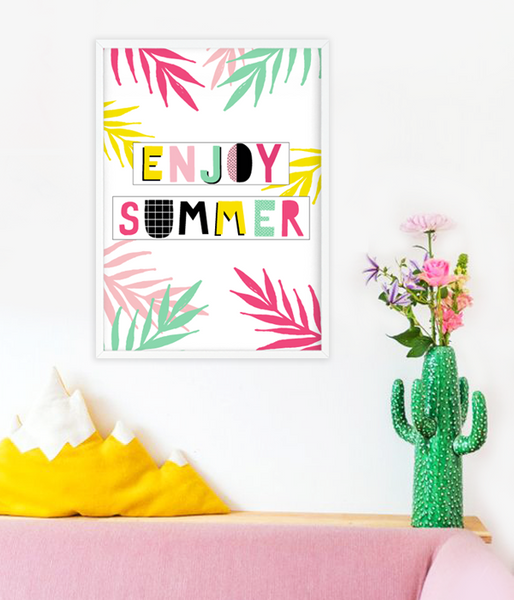 Постер для украшения вечеринки "Enjoy Summer" 2 размера без рамки (088911) 088911 фото