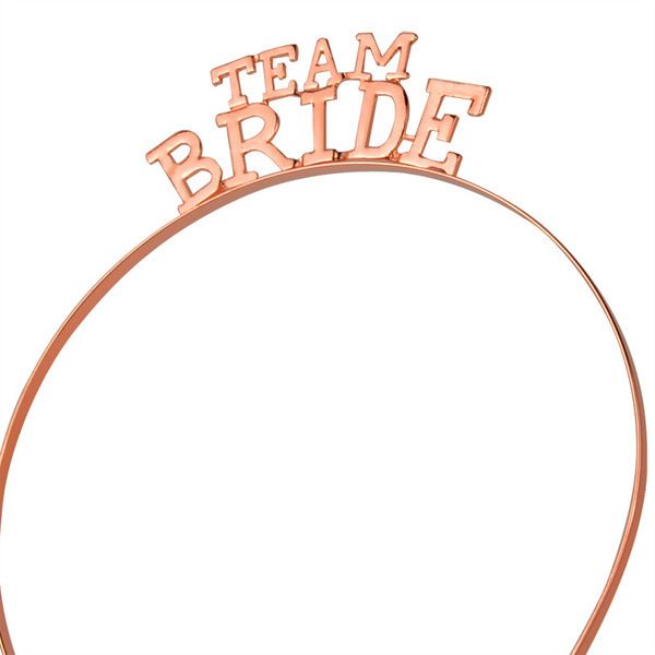 Обруч для подружки нареченої Team Bride (метал, рожеве золото) 02295 фото