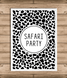 Постер в стиле сафари "Safari Party" 2 размера без рамки (S502) S502 (А3) фото 1