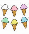 Бумажная фигурная гирлянда из мороженых "Ice cream" (03058)