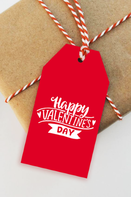 Етикетка для прикрашання подарунка на День закоханих Happy Valentine's Day 04298 фото