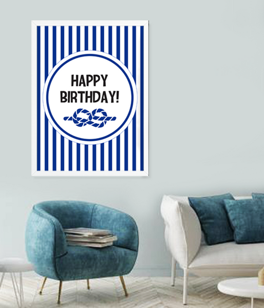 Постер в морском стиле "Happy Birthday!" 2 размера без рамки (02640) 02640 фото