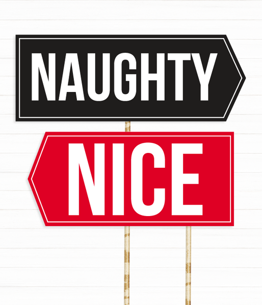 Таблички для новогодней фотосессии "NAUGHTY" и "NICE" (03385) 03385 фото