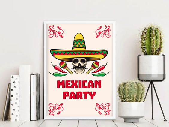 Плакат Mexican Party (2 розміри) без рамки A3_03985 фото