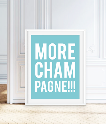Постер для вечірки "MORE CHAMPAGNE!" 2 розміри (02816) 02816 фото