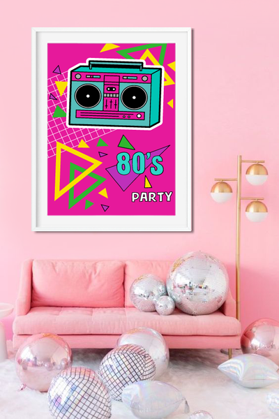 Постер для вечірки "80s party" 2 розміри (05087) 05087 (A3) фото