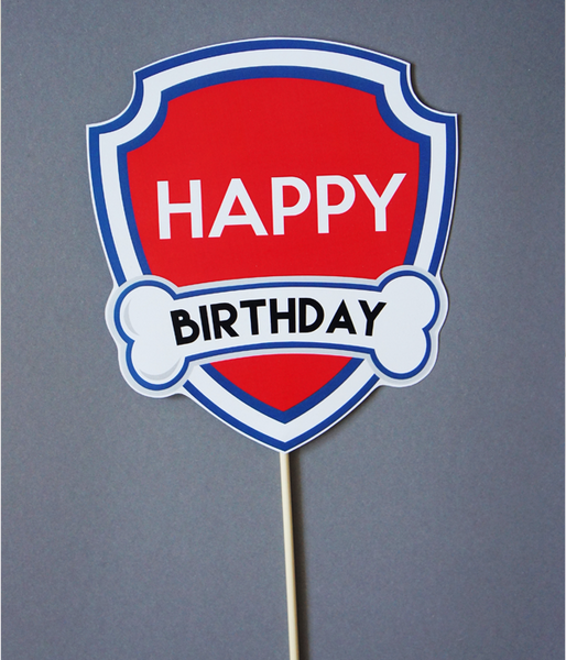 Табличка-логотип для фотосессии "Happy Birthday!" в стиле щенячий патруль (03347) 03347 фото