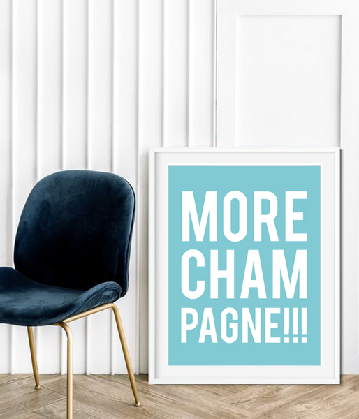 Постер для вечеринки "MORE CHAMPAGNE!!!" 2 размера (02816) 02816 фото