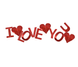 Бумажная гирлянда на День Святого Валентина I love you (красная) VD-003 фото 3