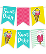 Бумажная гирлянда для летнего праздника "Sweet Party" 12 флажков (03383)