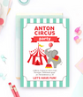 Запрошення на день народження дитини у стилі цирк (02219)