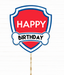 Табличка-логотип для фотосессии "Happy Birthday!" в стиле щенячий патруль (03347)