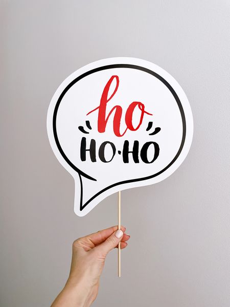 Набір новорічної фотобутафорії "Ho-ho-ho" 5 шт (N-501) N-501 фото