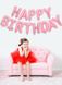 Фольговані повітряні кулі-напис Happy Birthday рожеві літери 40 см (B342023) B342023 фото 4
