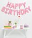 Фольгированные воздушные шары надпись Happy Birthday розовые буквы 40 см (B342023) B342023 фото 3