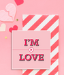 Открытка на день влюбленных "'I'M IN LOVE" 14x14 см (02883) 02883 фото