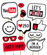 Набор фотобутафории "YouTube PARTY" 12 шт (Y52)