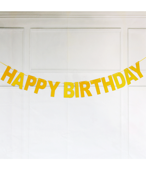 Гирлянда с золотыми блестящими буквами "Happy Birthday!" 03430 фото