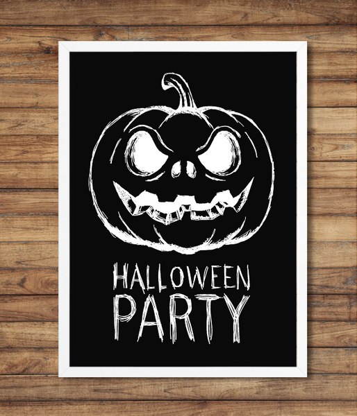Постер на Хэллоуин "Halloween Party" 2 размера (02600) 02600 фото