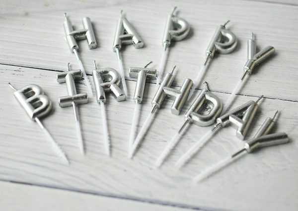 Свечи для торта серебряные буквы "Happy Birthday" (CANDLES-2) CANDLES-2 фото