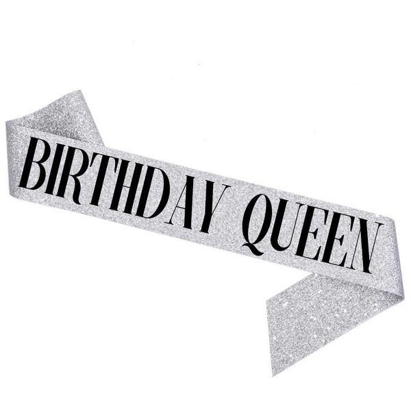 Лента через плечо на день рождения "Birthday Queen" серебряная (BQ-02) BQ-02 фото