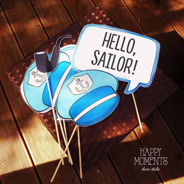 Набір фотобутафорії для свята "Hello, Sailor!" 9 шт (02361) 02361 фото