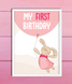 Декор-постер для першого дня народження дівчинки "My first birthday" 2 розміри (06172) 06172 (А3) фото 3