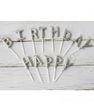 Cвічки для торта срібні літери "Happy Birthday" (CANDLES-2)