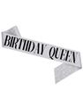 Стрічка через плече на день народження "Birthday Queen" срібна (BQ-02)