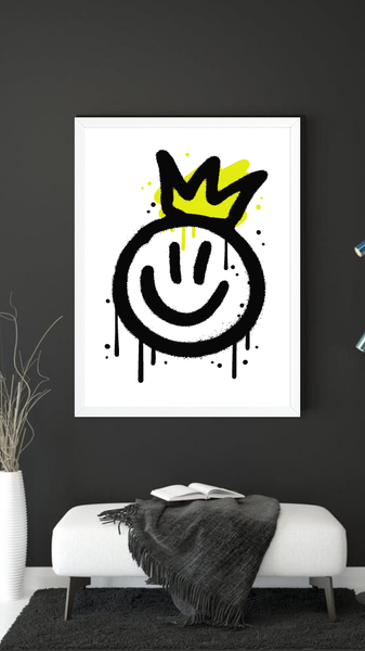 Декор для дома-постер "Смайлик с короной" 2 размера (D25080) D25080 фото
