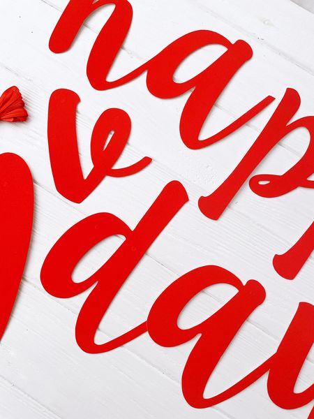 Гірлянда-літери червоні на День Закоханих "Happy Valentine's Day" 17 см 3 м (VD-009712) VD-009712 фото