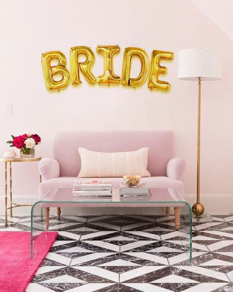 Фольговані повітряні кулі з написом "Bride" золоті літери 40 см (B262023) B262023 фото