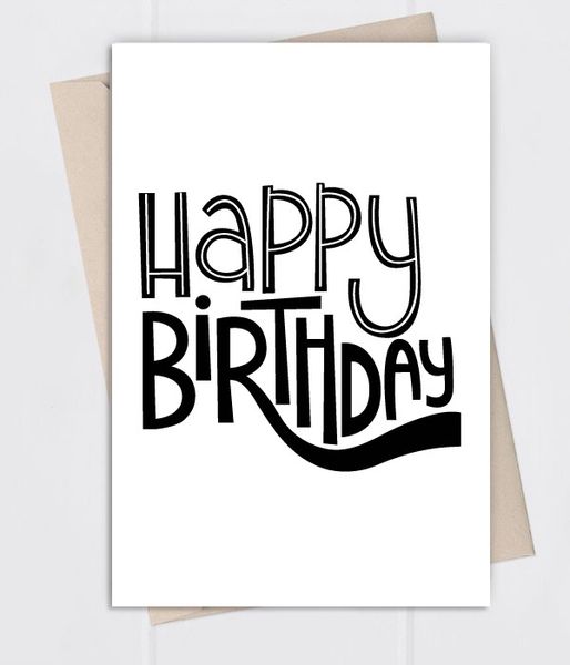 Стильная открытка "Happy birthday" 10x15 см (50-67) 50-67 фото