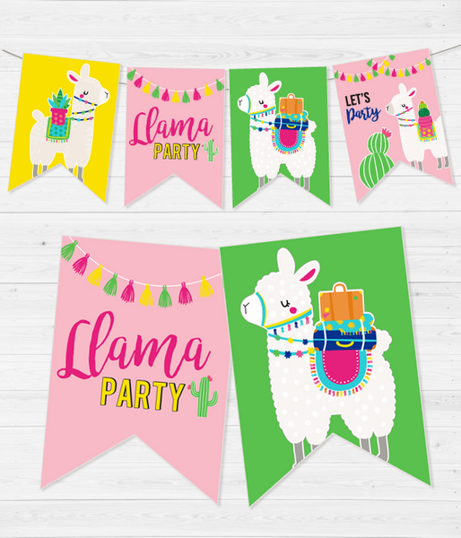 Гирлянда из флажков "Llama Party" 12 флажков (01708) 01708 фото