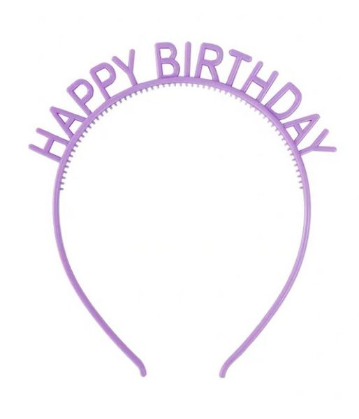 Аксессуар для волос-обруч "Happy Birthday" (сиреневый) 2020-33 фото