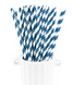 Паперові трубочки "Blue white srtipes" (10 шт.) straws-46 фото 2