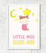 Постер для детской комнаты "Little Miss sleeps here" 2 размера (01780) 01780 (А3) фото 2