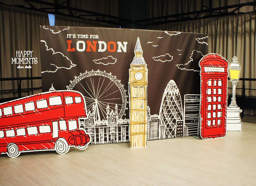 Фотозона для британской вечеринки "Лондон" аренда г. Киев (06089) 06089 фото
