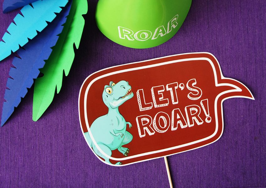 Табличка для фотосессии для праздника в стиле динозавры LET'S ROAR! (03232) 03232 фото