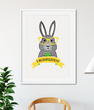 Постер для интерьера с кроликом "З Великоднем" 2 размера (H-507)