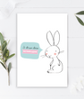 Стильная открытка с кроликом "Зі світлим святом Великодня" (H-502)