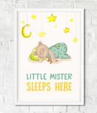 Постер для детской комнаты "Little Mister Sleeps Here" 2 размера (01781) 01781 (A3) фото