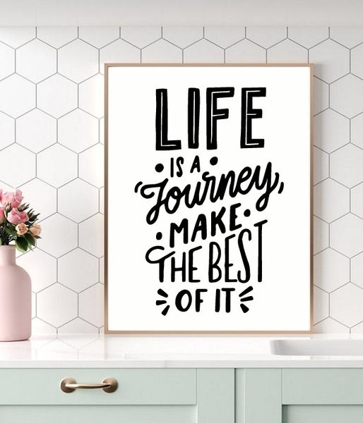 Постер для украшения дома или офиса "Life is a journey..." 2 размера (50-28) 50-28 фото