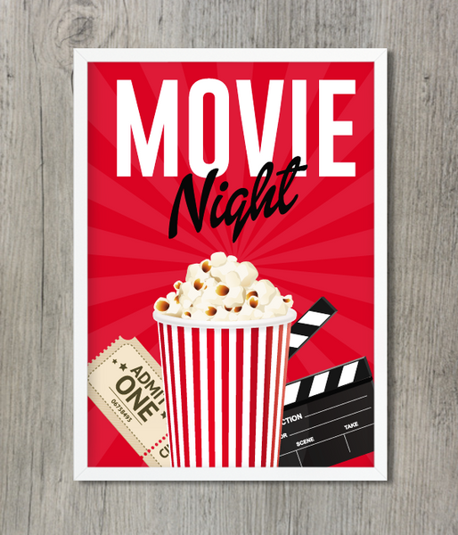 Постер "Movie Night" 2 розміри без рамки (03216) 03216 фото