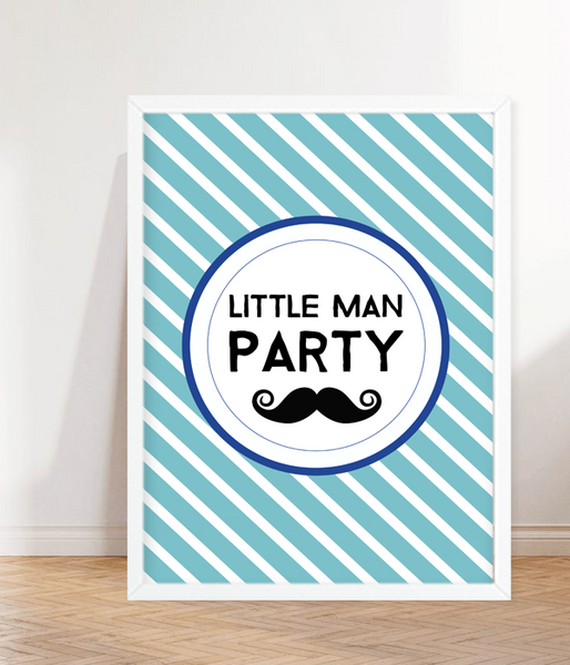 Постер для прикраси дня народження хлопчика "Little Man Party" 2 розміри (0541) 0541 фото