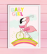 Постер для baby shower с фламинго "Baby girl" 2 размера (05054) 05054 фото 3