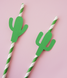 Бумажные трубочки с кактусами (10 шт.) straws-43 фото 1