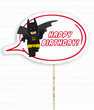 Табличка для фотосессии в стиле Лего Бэтмен "Happy Birthday" (L901)