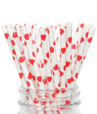 Бумажные трубочки "White red hearts" (10 шт.) straws-53 фото
