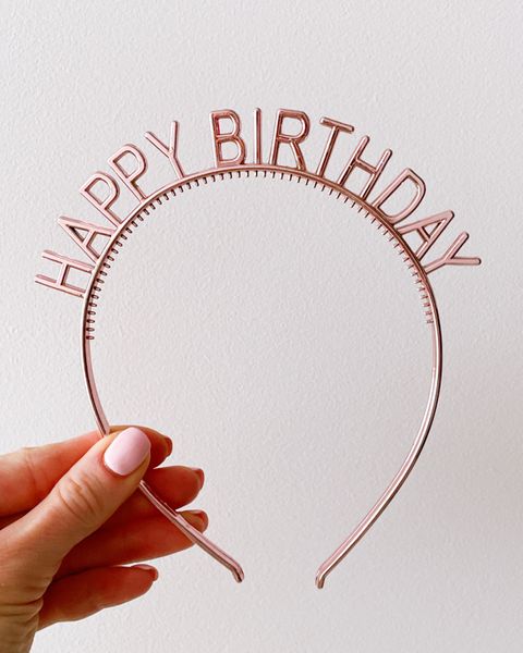 Аксесуар для волосся-обруч Happy Birthday рожеве золото (T-207) T-207 фото